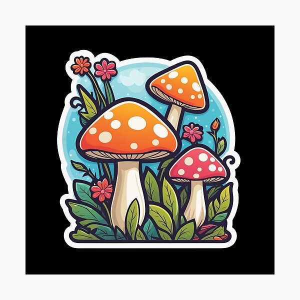 Aperçu de l'œuvre Champignons groovy créée et vendue par FatCatStudios.