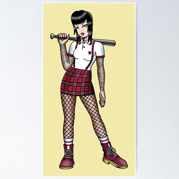 Item preview, Salty-Dog American Traditional Skinhead Girl designed and sold by salty-dog.
