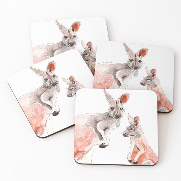 Item preview, Kangaroo Australian Fauna mother and joey designed and sold by blueidesign.