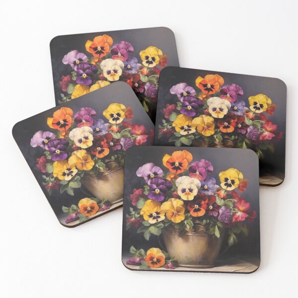 Item preview, Colorful Blooming Pansies designed and sold by Myra365Art.