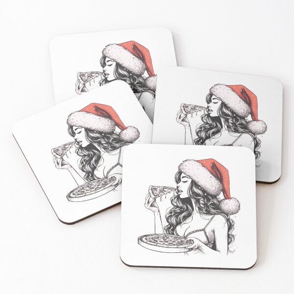 Item preview, Beautiful Santa Girl eats pizza designed and sold by Jaro90.