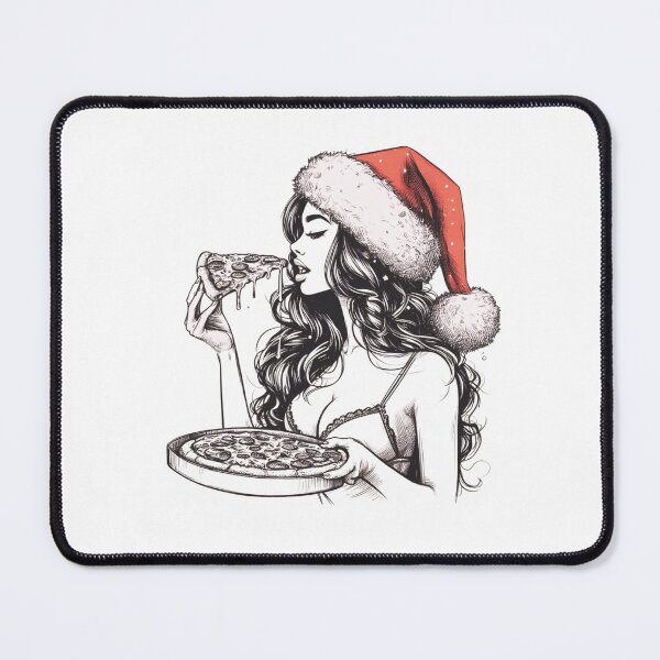 Item preview, Beautiful Santa Girl eats pizza designed and sold by Jaro90.