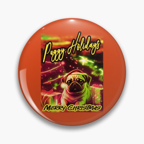Item preview, Pug HAPPY HOLIDAYS 83 MERRY CHRISTMAS PUGGY HOLIDAYS  designed and sold by RedBluffTraders.