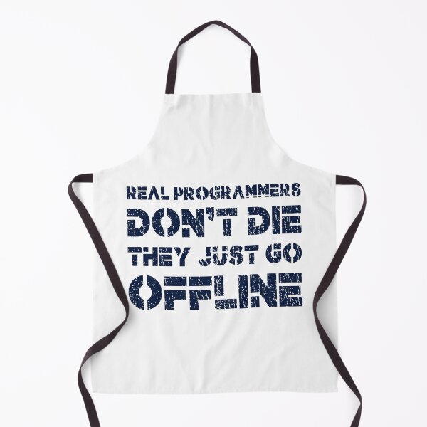 Item preview, Real Programmers Don't Die, They Just Go Offline - Programmer, Coder, Developer, Computer Engineer Humor (Dark Blue Distressed Design) designed and sold by Spiprinto.