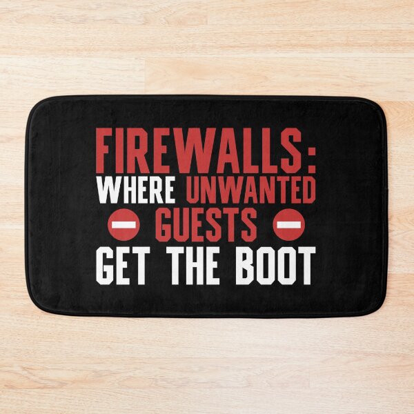 Item preview, Firewalls: Where Unwanted Guests Get The Boot - Programmer, Coder, Developer, Computer Engineer Humor (Red and White Design) designed and sold by Spiprinto.