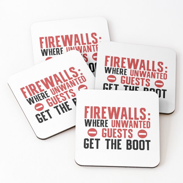 Item preview, Firewalls: Where Unwanted Guests Get The Boot - Programmer, Coder, Developer, Computer Engineer Humor (Red and Black Design) designed and sold by Spiprinto.