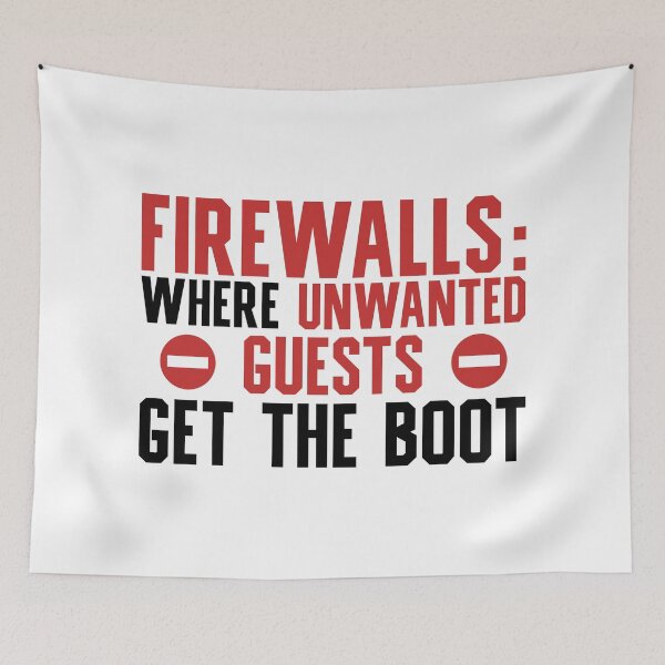 Item preview, Firewalls: Where Unwanted Guests Get The Boot - Programmer, Coder, Developer, Computer Engineer Humor (Red and Black Design) designed and sold by Spiprinto.