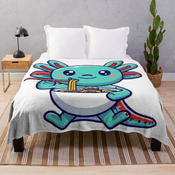 Item preview, Cute Axolotl Kawaii Eating Ramen designed and sold by QUOTABLE STICKERS.