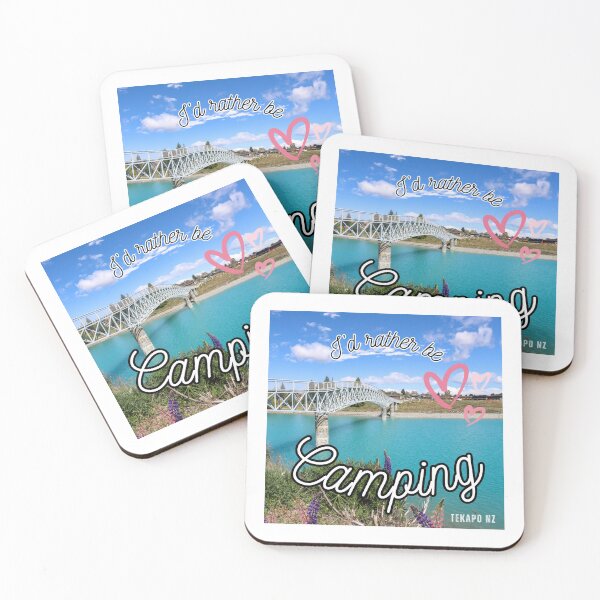 Item preview, "I'd rather be camping" design featuring Tekapo Bridge, New Zealand designed and sold by PhotoDesignNZ.