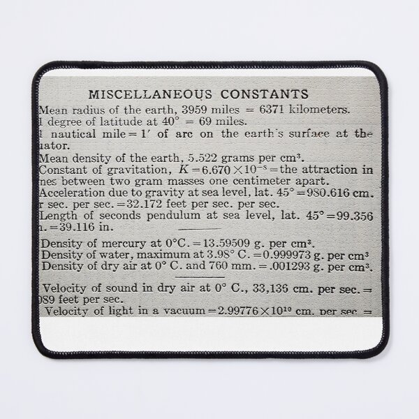 Item preview, Nerd List of Miscellaneous Constants designed and sold by EndPoss.