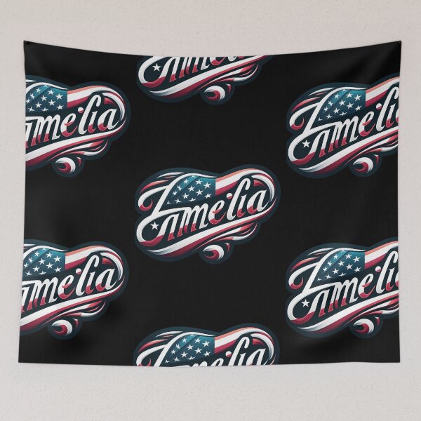 Item preview, Personalized Triathlete Name Amelia & American Flag Bike Decal designed and sold by Triathlongram.