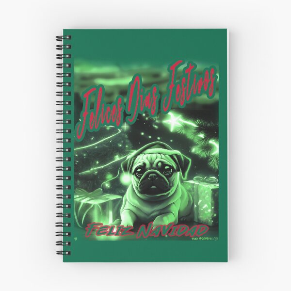 Item preview, Pug HAPPY HOLIDAYS 83 MERRY CHRISTMAS FELIZ NAVIDAD  designed and sold by RedBluffTraders.