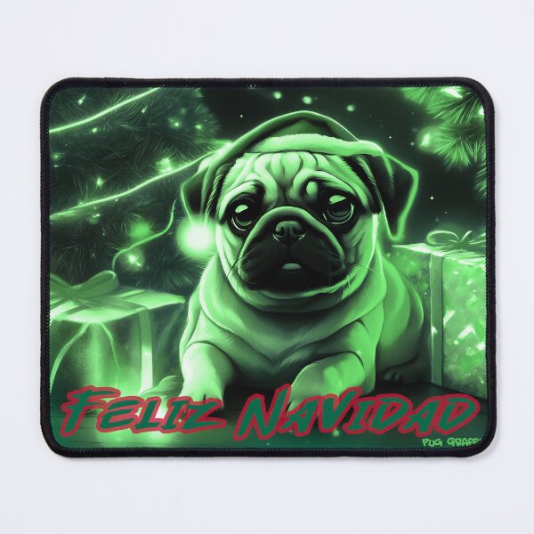 Item preview, Pug HAPPY HOLIDAYS 83 MERRY CHRISTMAS FELIZ NAVIDAD  designed and sold by RedBluffTraders.