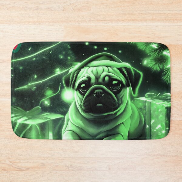 Item preview, Pug HAPPY HOLIDAYS 83 MERRY CHRISTMAS FELIZ NAVIDAD  designed and sold by RedBluffTraders.