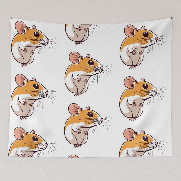 Item preview, Cartoon Whiskers: Fantasia Gerbil Mouse Sticker designed and sold by EmeraldeaArt.