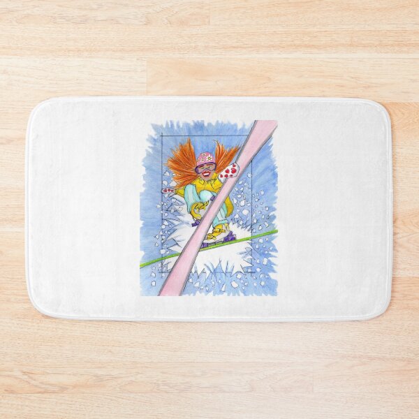 Item preview, Girl Power Free Ride Skier Shredding the Mountain Powder Snow designed and sold by DrawnToColour.