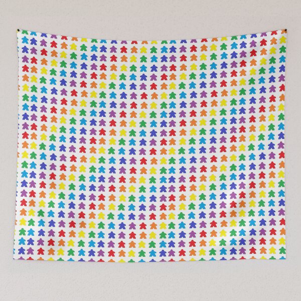 Item preview, Mini Meeple Arco Iris Sobremesa Orgullo Fondo Blanco designed and sold by JEL-Designs.