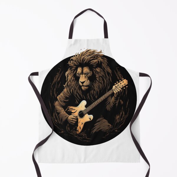 Item preview, "Curtains Up: The Ferocious Fretwork of a Lion Guitarist" designed and sold by figouraArtstic.