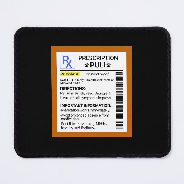 Item preview, RX Prescription Puli Funny Dog Gift  designed and sold by Guarddogdrive.