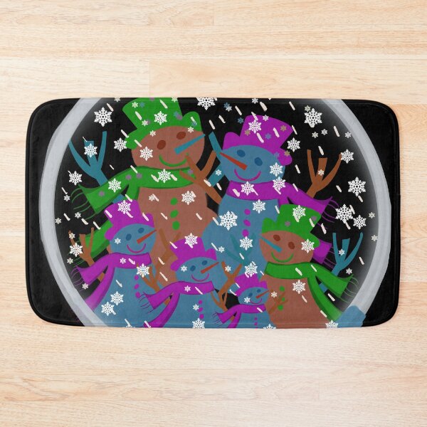 Item preview, Snowman Family Bliss in Blizzard Snow Globe: A Winter Wonderland Tale /  Hand-drawn Snowmen Snow-family in SnowGlobe designed and sold by Victoria Rose.