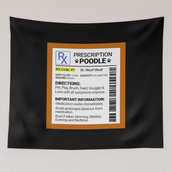 Item preview, RX Prescription Poodle Funny Dog Gift  designed and sold by Guarddogdrive.