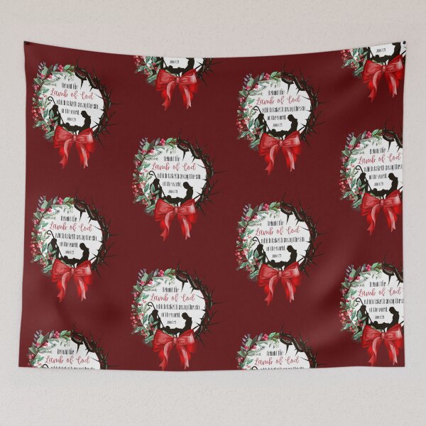 Item preview, Behold The Lamb of God Christmas Wreath designed and sold by A-M-Watson.