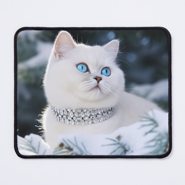Item preview, White British Shorthair Cat In Snow designed and sold by Nocturne  Paws.