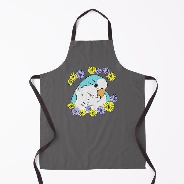 Item preview,  Cute blue quaker parrot (monk parakeet)and colourful flowers designed and sold by okamechan.