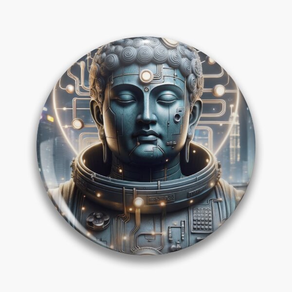 Item preview, "Cyberpunk Buddha: Fusion of Spirituality and Futurism designed and sold by william martz.
