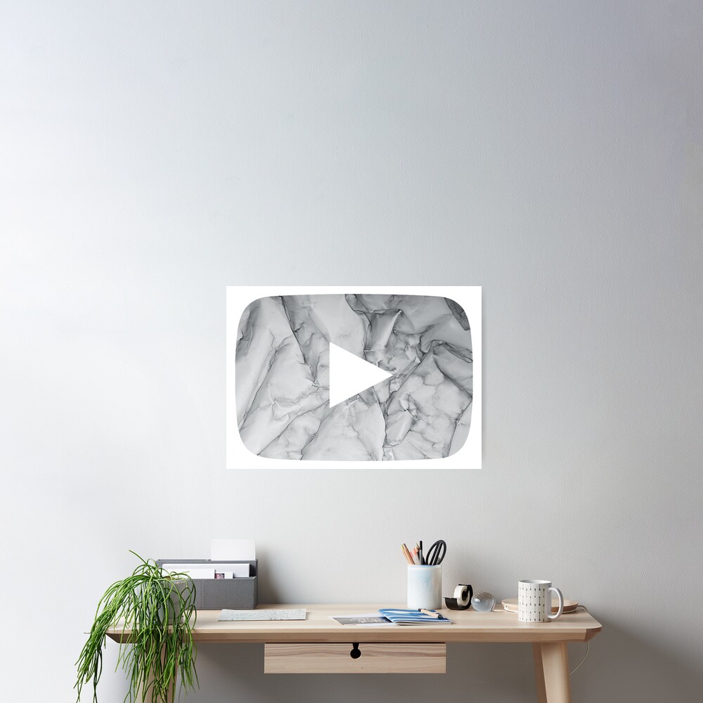 Marble Aesthetic Youtube Logo Poster By Starsnstickers Redbubble