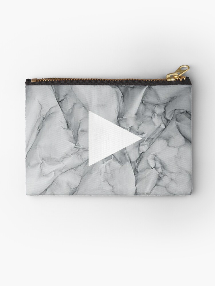 Marble Aesthetic Youtube Logo Zipper Pouch By Starsnstickers Redbubble