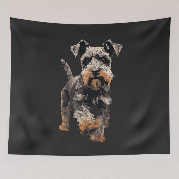 Item preview, Un Mini Schnauzer vintage, desgastado, rugoso y agrietado designed and sold by GVRDesign.