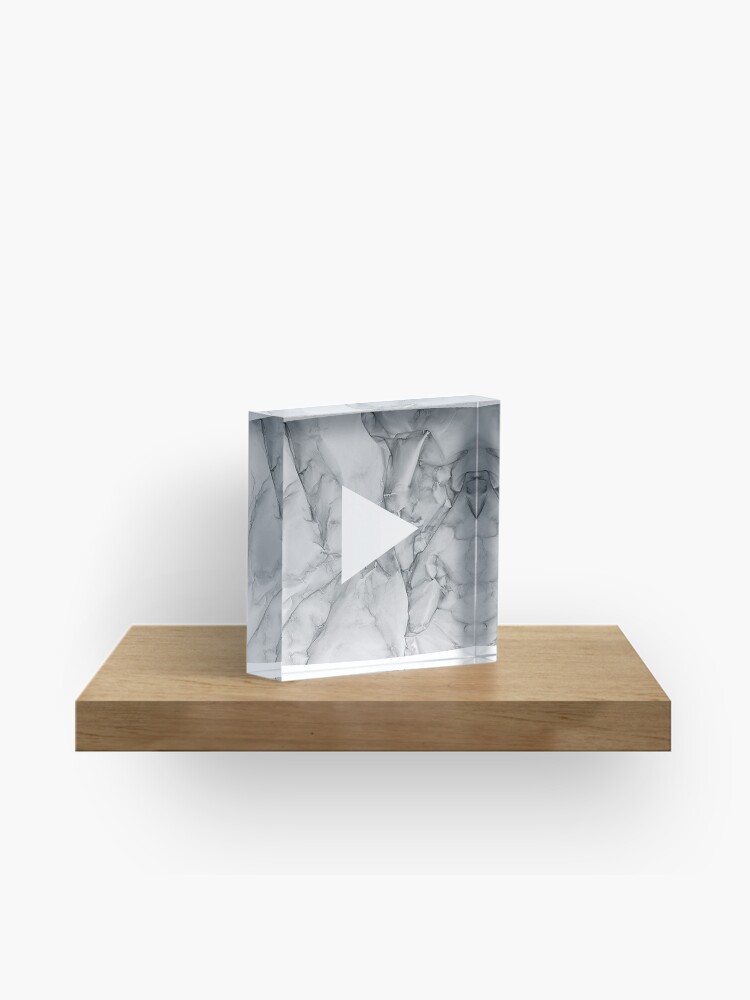 Marble Aesthetic Youtube Logo Acrylic Block By Starsnstickers Redbubble