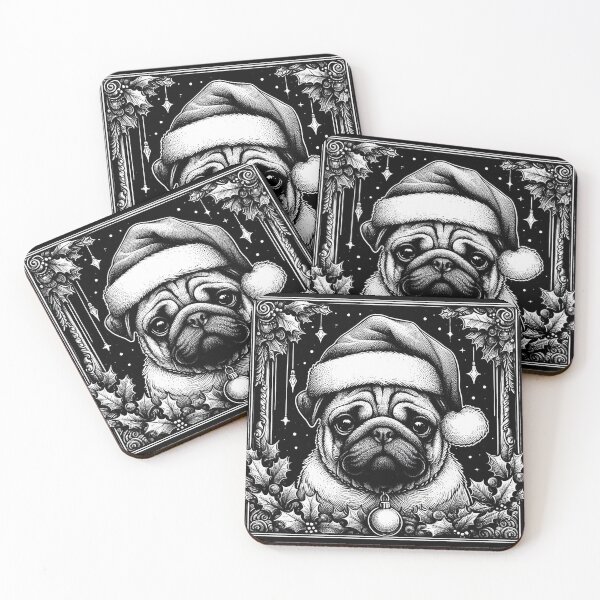 Item preview, Gothic Christmas Pug with candy cane designed and sold by FunnehGacha.