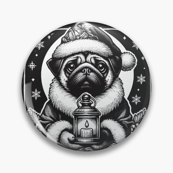 Item preview, Gothic Christmas Pug with candle designed and sold by FunnehGacha.