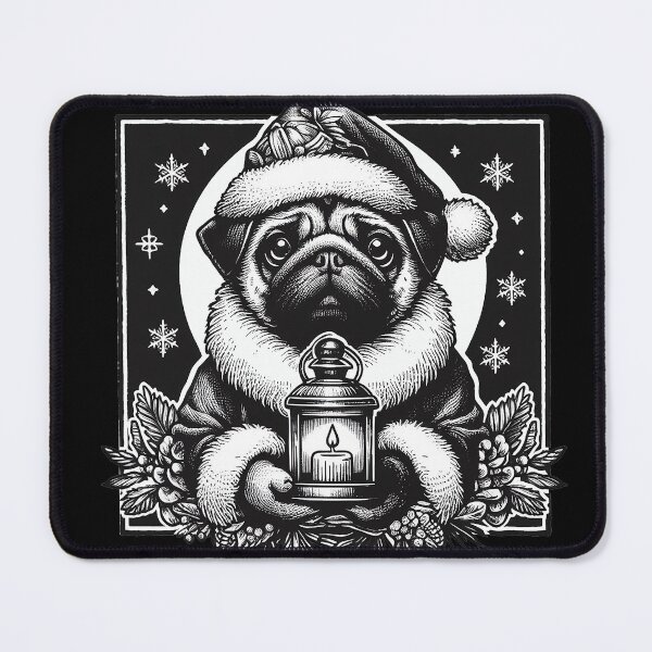 Item preview, Gothic Christmas Pug with candle designed and sold by FunnehGacha.