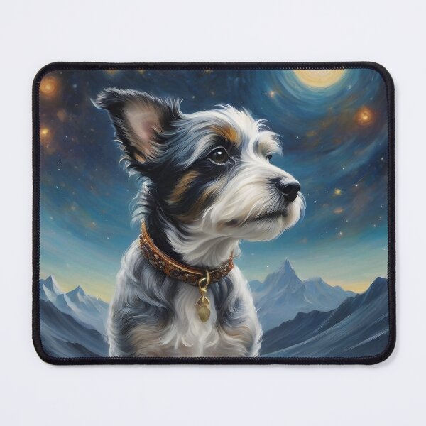 Item preview, Dog on a mountain with starry galaxy designed and sold by pixelartestudio.