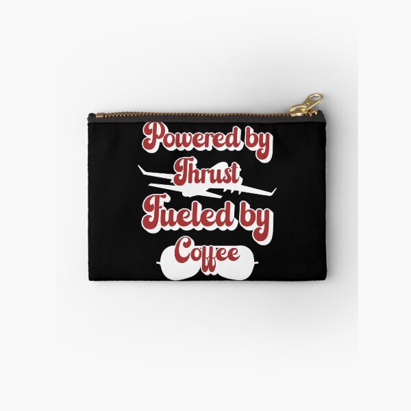 Item preview, Powered By Thrust, Fueled By Coffee - Aviation Pilot and Coffee Lover Humor (Red and White Design) designed and sold by Spiprinto.