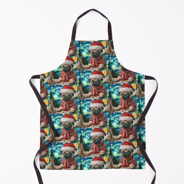 Item preview, Christmas Pug - Van Gogh Style designed and sold by FunnehGacha.