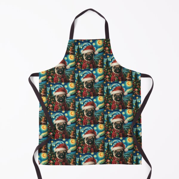 Item preview, Christmas Pug - Van Gogh Style designed and sold by FunnehGacha.
