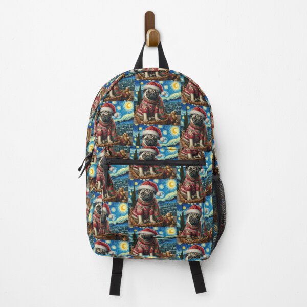 Item preview, Christmas Pug - Van Gogh Style designed and sold by FunnehGacha.