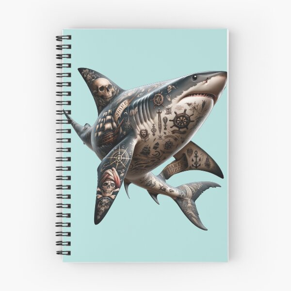 Item preview, Shark with Pirate Tattoos designed and sold by SandbarTees.