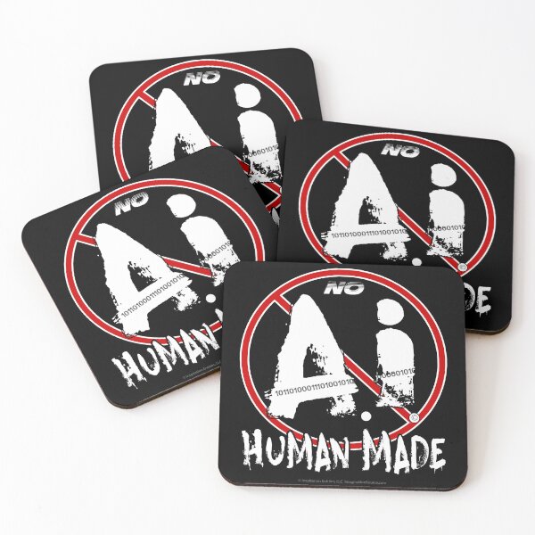 Item preview, No AI Human Made  -  For Dark Backgrounds designed and sold by The Imagination Source™.