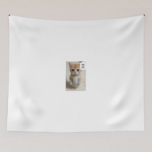 Item preview, El gato cat saying Nah I'd Win instead of Gojo designed and sold by laurenandtudor.