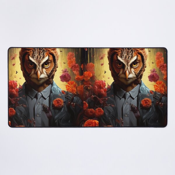 Item preview, Thought Provoking Art Owl Flowers Bird Floral Oil Painting B196-2 designed and sold by MPCFICTION.