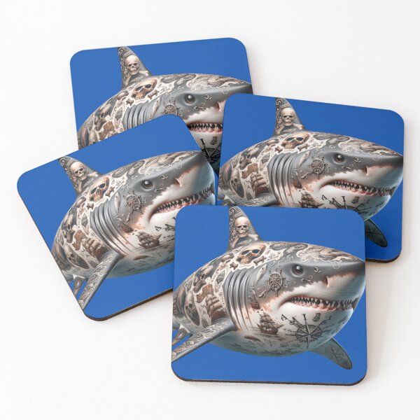 Item preview, Shark with some Rad Pirate Tats designed and sold by SandbarTees.