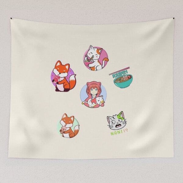 Item preview, Ramen, Fox and Cat designed and sold by franktact.
