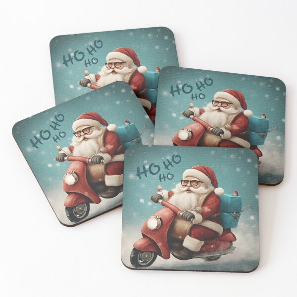 Item preview, Santa's Holiday Scooter Ride - Festive Illustration designed and sold by inkArtistryfine.