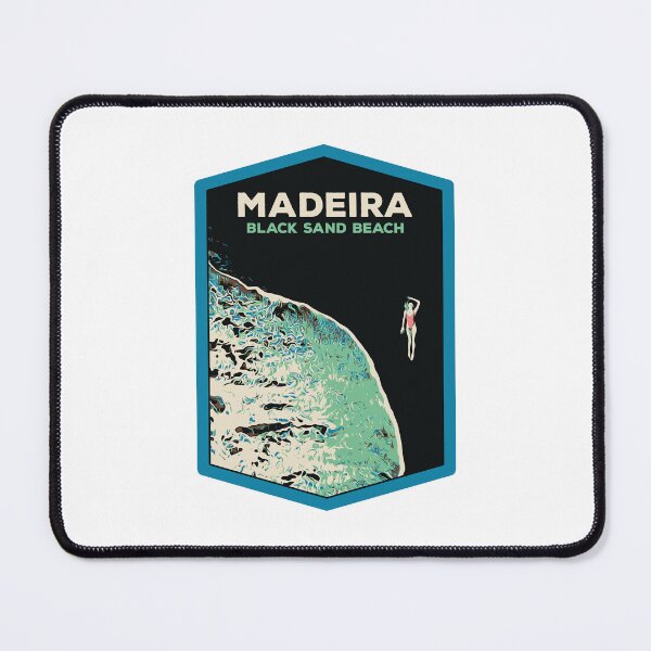 Item preview, Madeira's Black Sand Beach lady illustration, Portugal designed and sold by Lemomo-artworks.