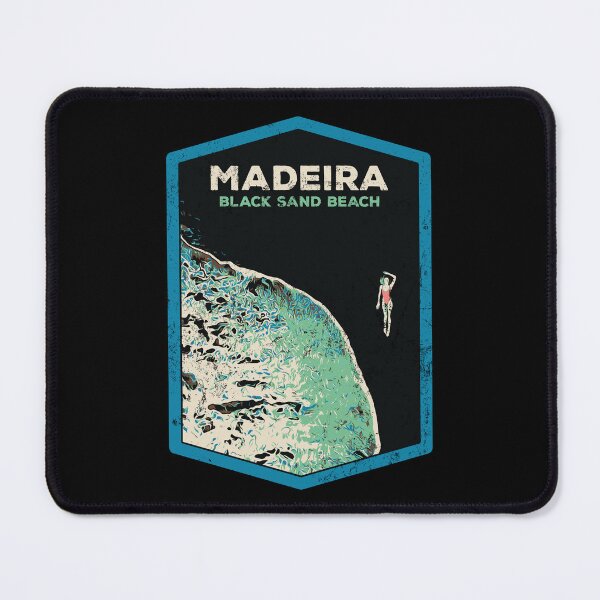 Item preview, Madeira's Black Sand Beach lady illustration, Portugal designed and sold by Lemomo-artworks.